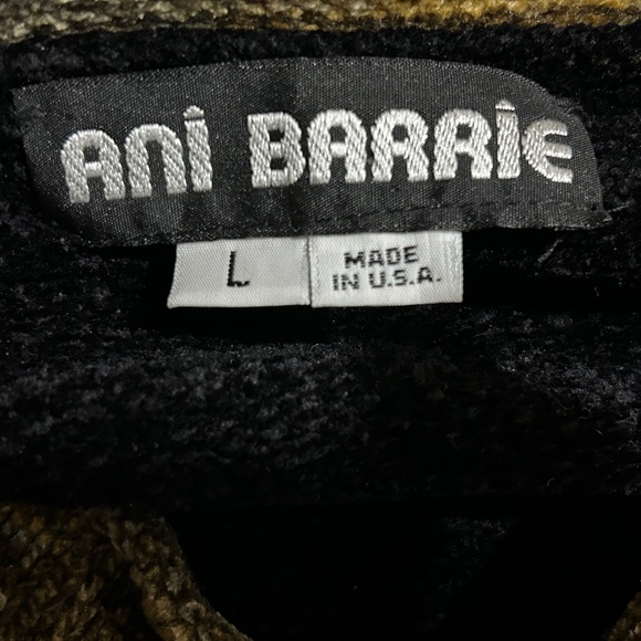 Ani Barrie Black Brown Chenille Button Front Cardigan, L - Picture 5 of 7